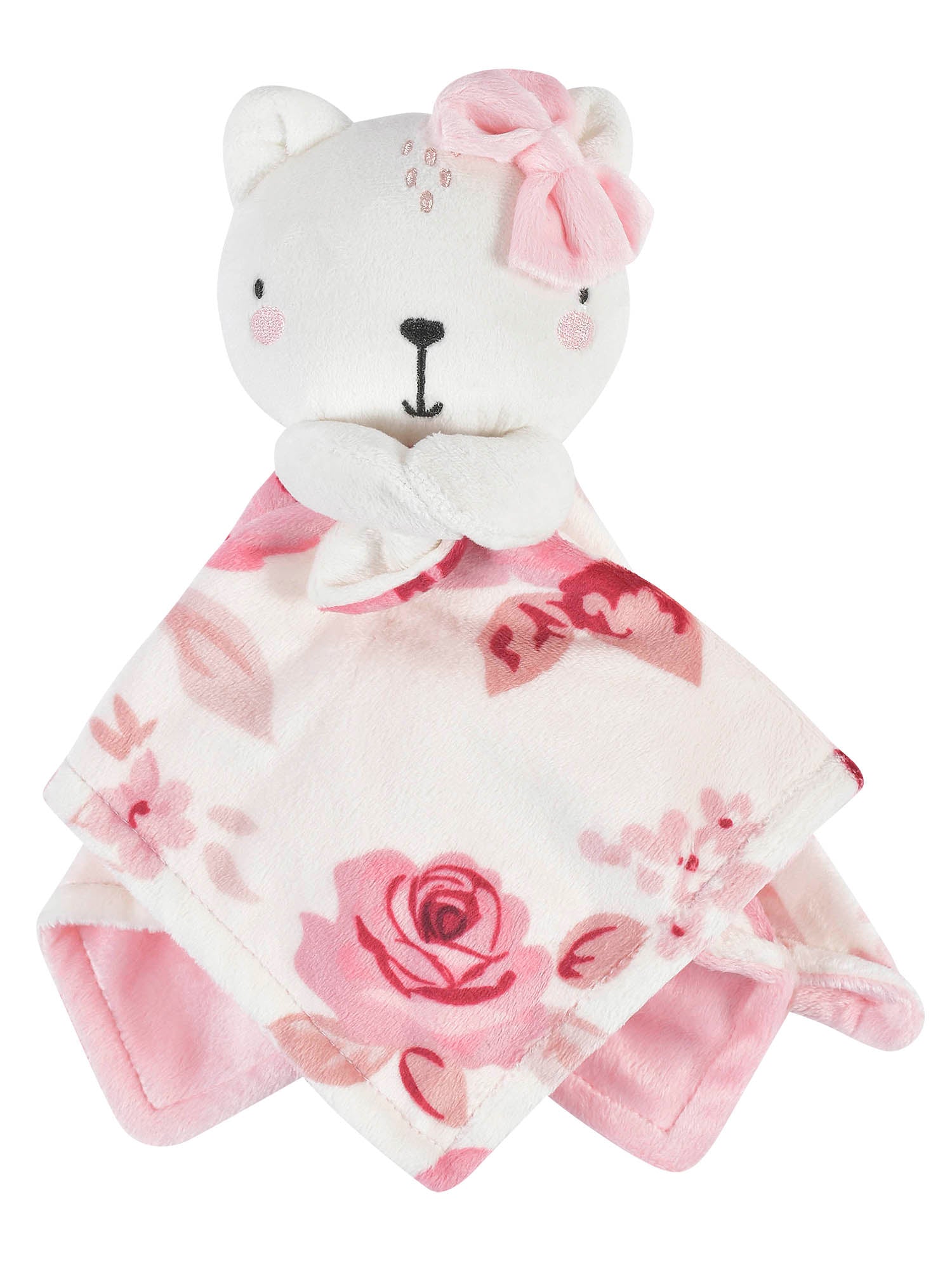 Modern Moments by Gerber Baby & Toddler Girl or Boy Plush Security Blanket, Pink Bear