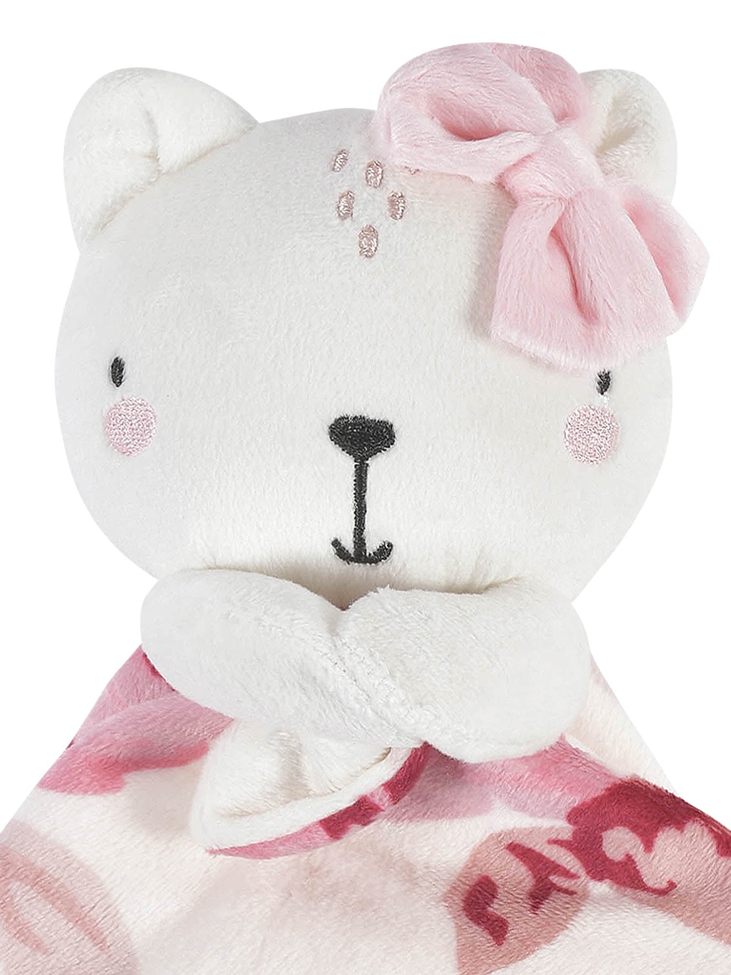 Modern Moments by Gerber Baby & Toddler Girl or Boy Plush Security Blanket, Pink Bear