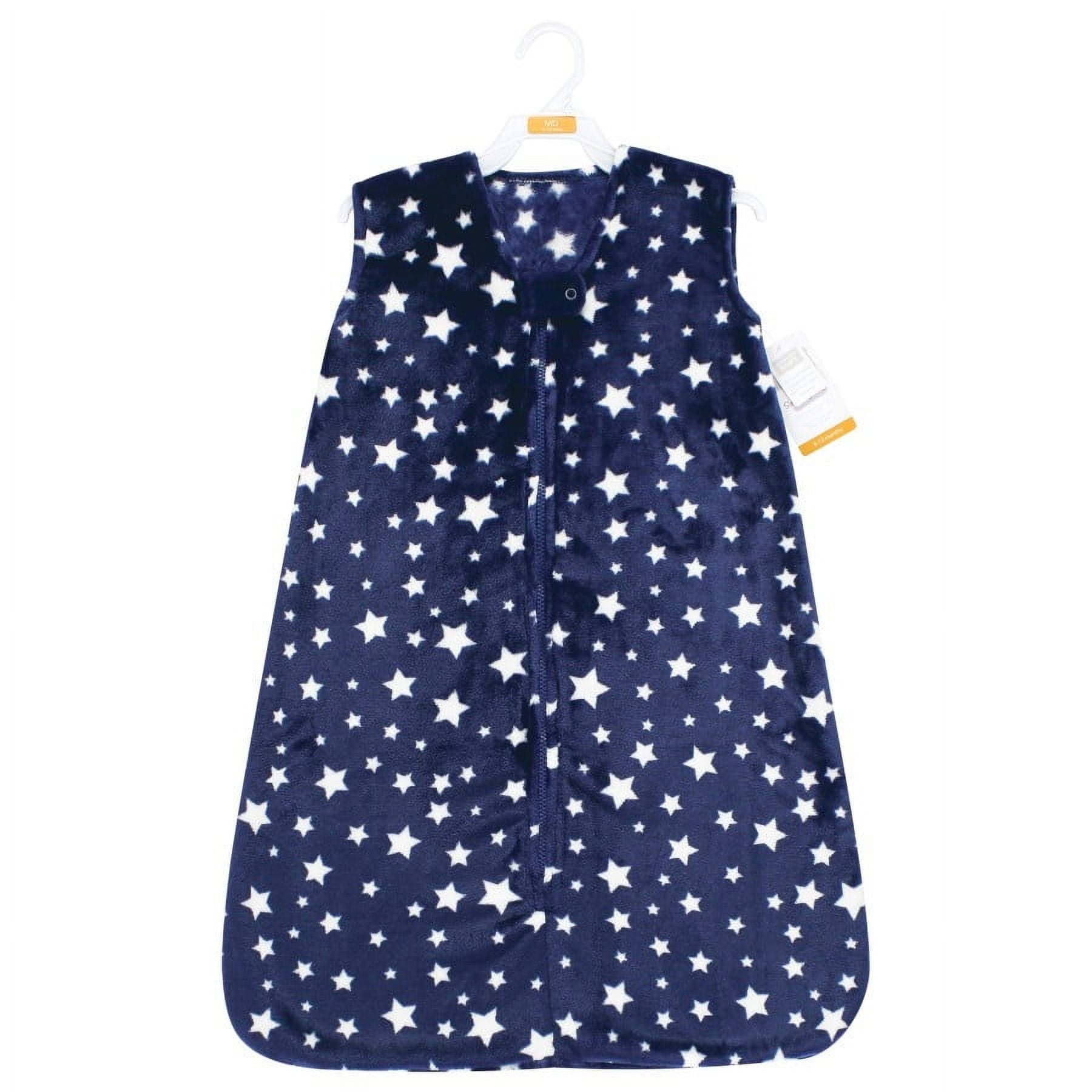 Hudson Baby Plush Sleeping Bag, Sack, Blanket, Navy Stars Sleeveless, 0-6 Months