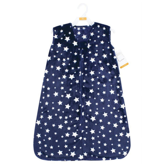 Hudson Baby Plush Sleeping Bag, Sack, Blanket, Navy Stars Sleeveless, 0-6 Months
