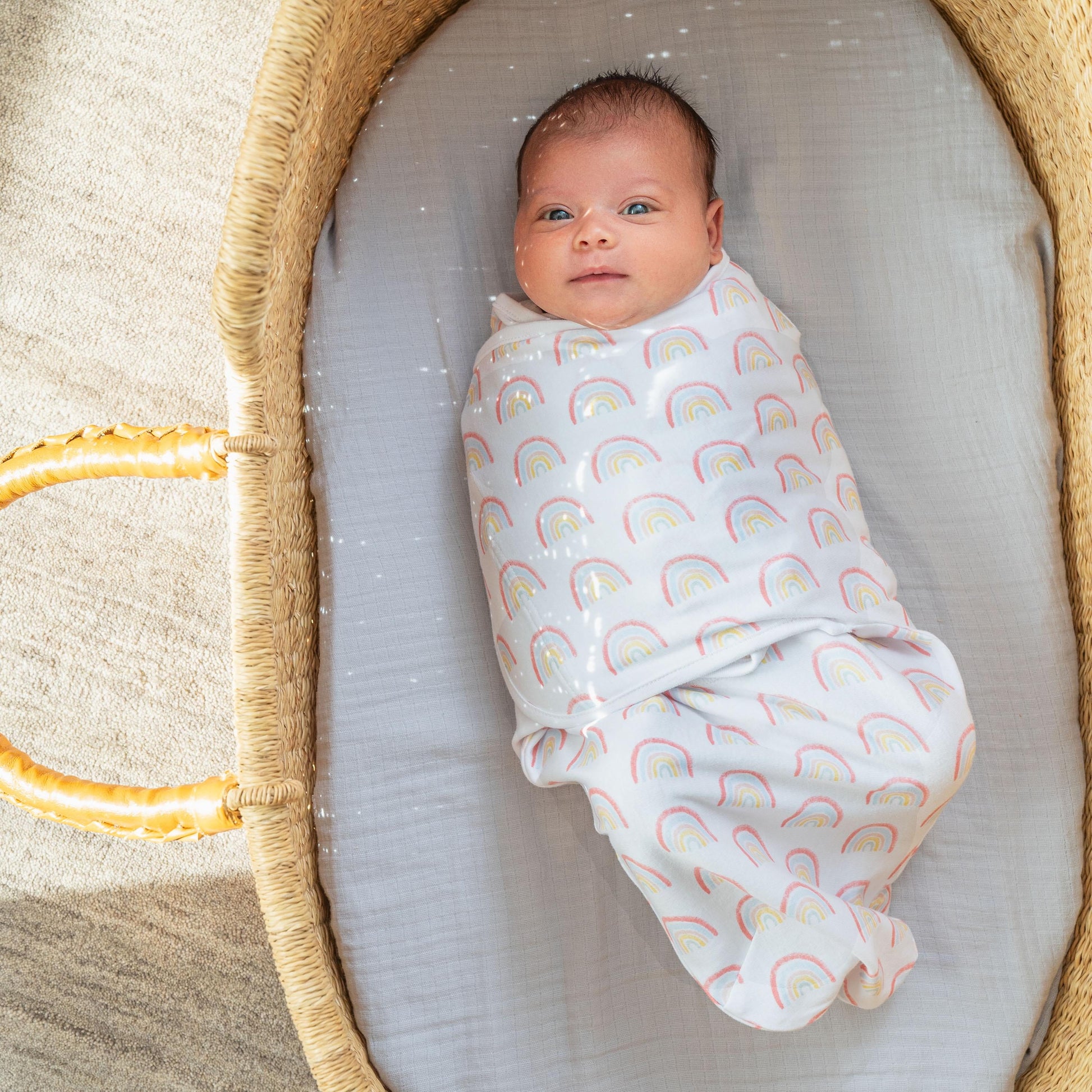 aden + anais™ Essentials No Zip Wrap Swaddles, Spring Flowers, Pink, Girls, Newborn, 0-3 Months, 3-Pack