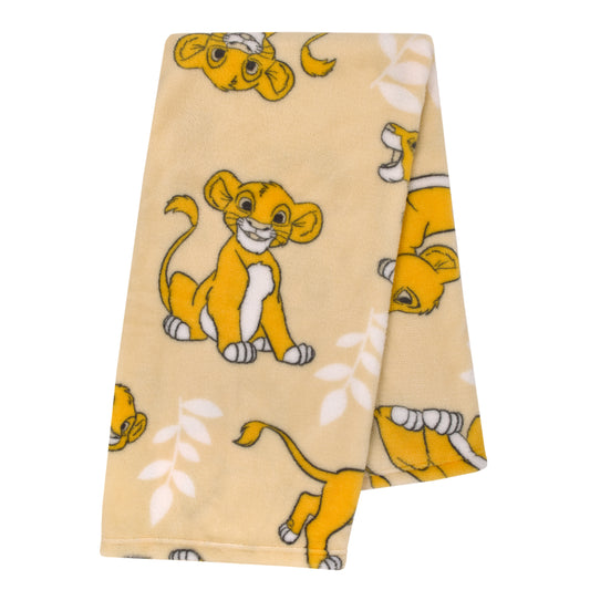 Disney Lion King Tan, Beige and White Simba Baby Blanket