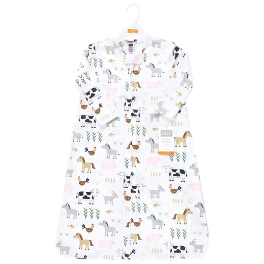 Hudson Baby Unisex Baby Long Sleeve Cotton Jersey Sleeping Bag, Cute Farm, 12-18 Months