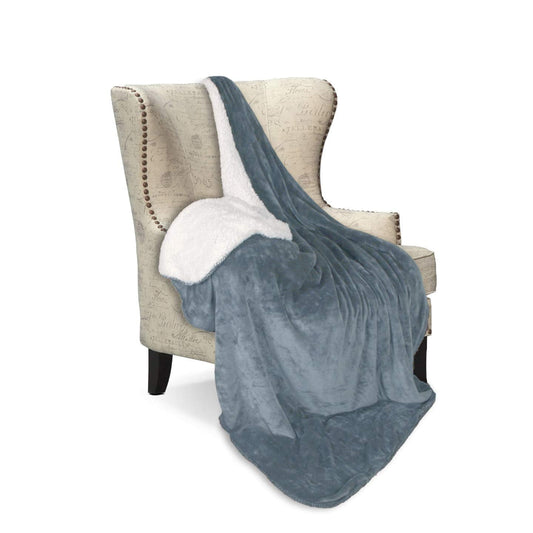 Legacy Decor Solid Grey Color Fur Fleece Sherpa Throw Blanket 50" x 60"