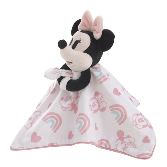 Disney Minnie Mouse White, Pink, and Aqua Lovey Security Blanket
