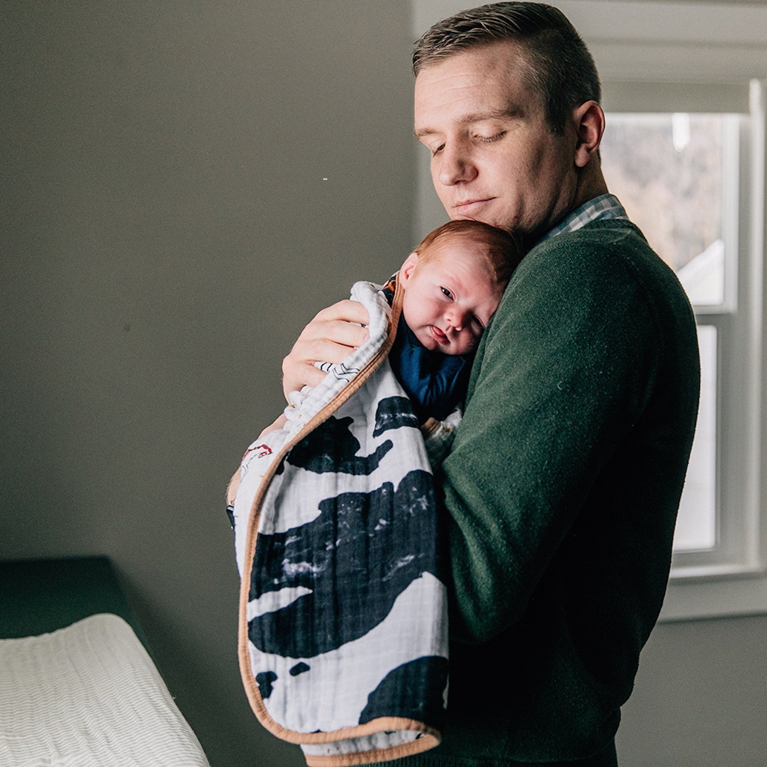 Red Rovr 100% Organic Cotton Muslin Quilted Infant Blanket, Unisex, Howdy Horse