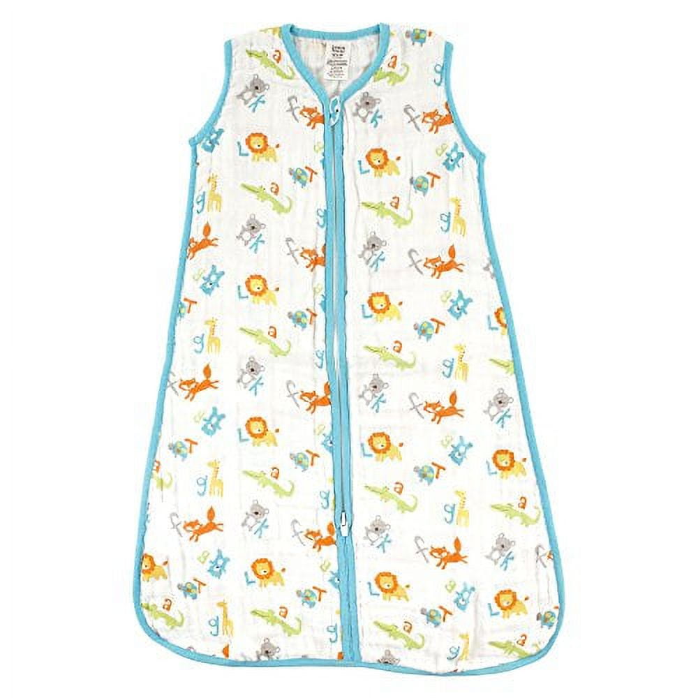 Luvable Friends Baby Sleeveless Muslin Cotton Sleeping Bag, Sack, Blanket, Abc Muslin, 0-6 Months