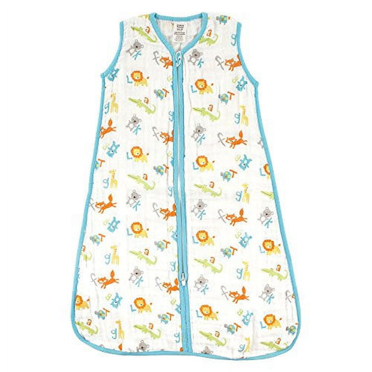 Luvable Friends Baby Sleeveless Muslin Cotton Sleeping Bag, Sack, Blanket, Abc Muslin, 0-6 Months