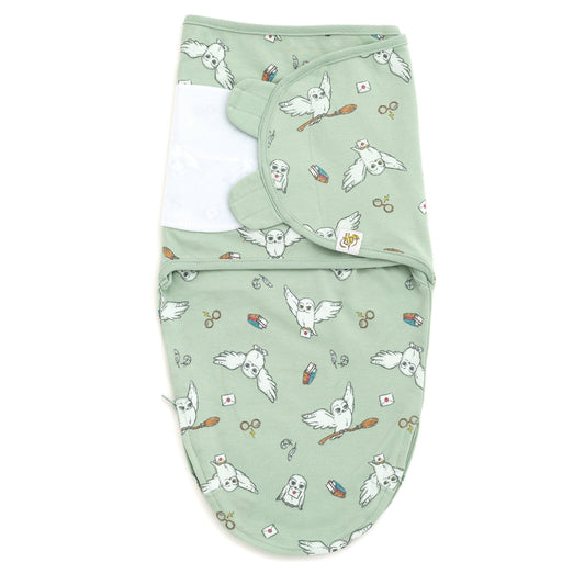 Harry Potter Hedwig Owl Newborn Baby Boys 3 Pack Swaddle Sacks Green / Maroon White 6-9 Months