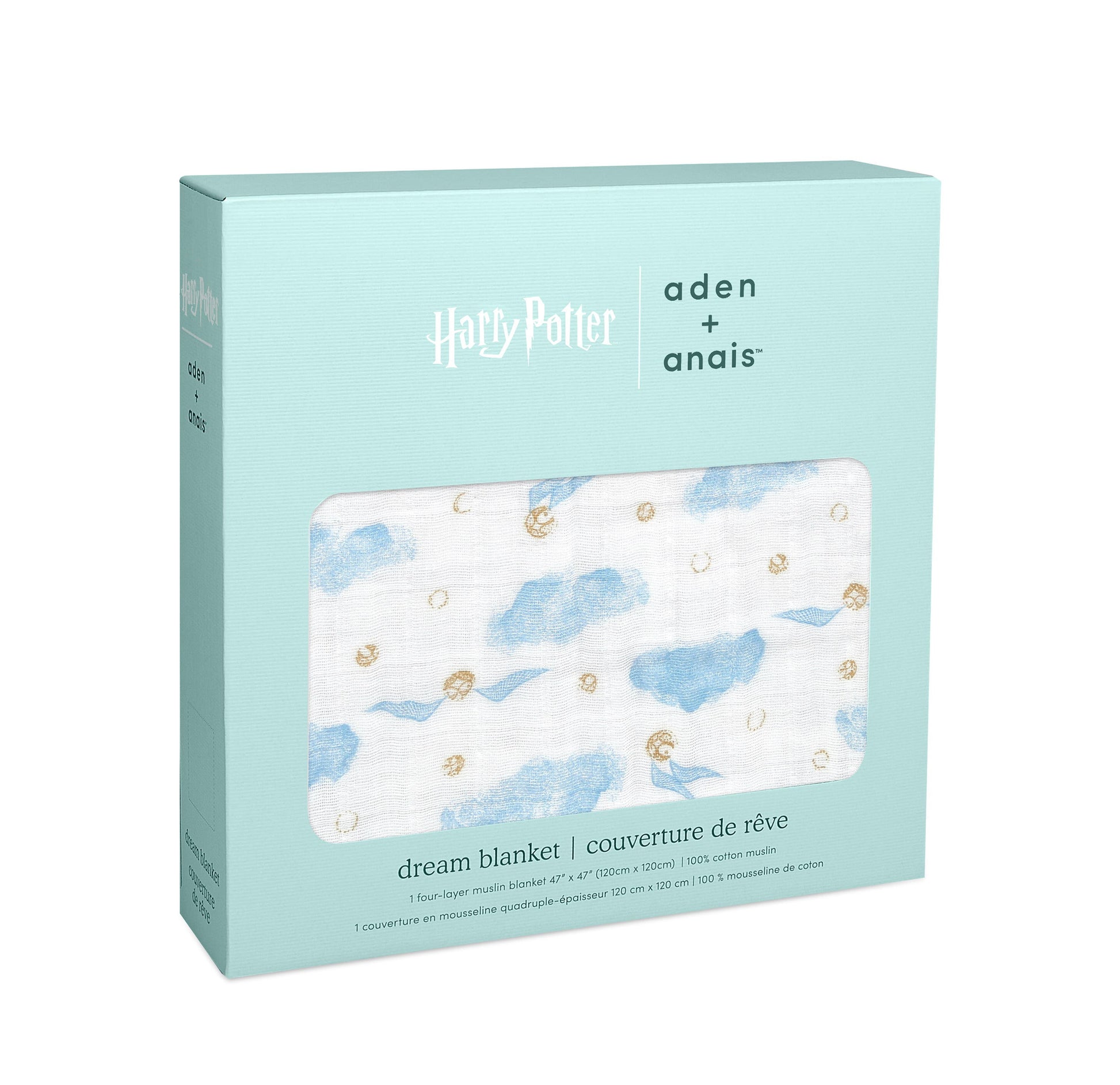 aden + anais Classic Modern Dream Blanket Boy's Harry Potter Gray Cotton Muslin Baby Blanket