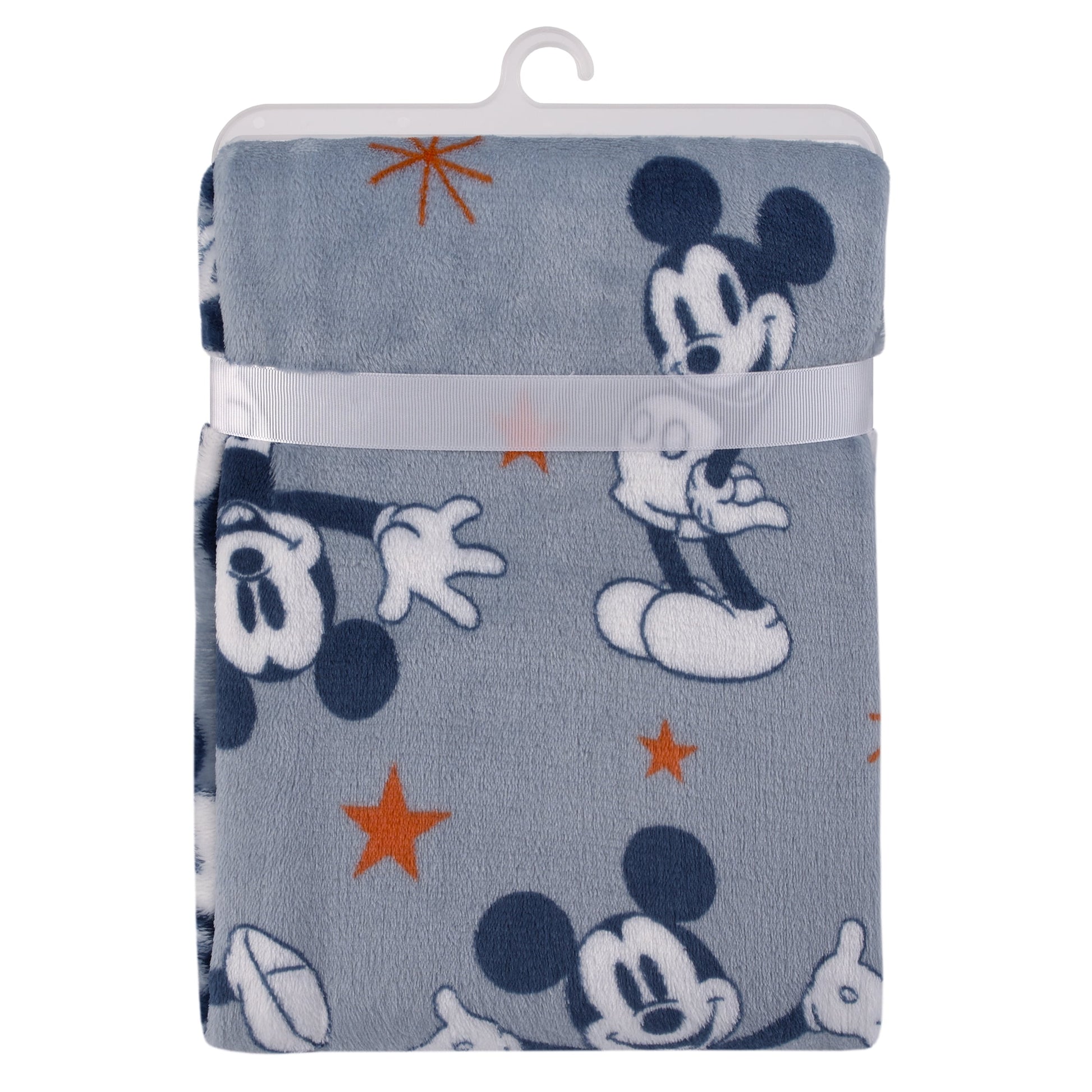 Disney Mickey Mouse Gray, Navy, Red and White Baby Blanket