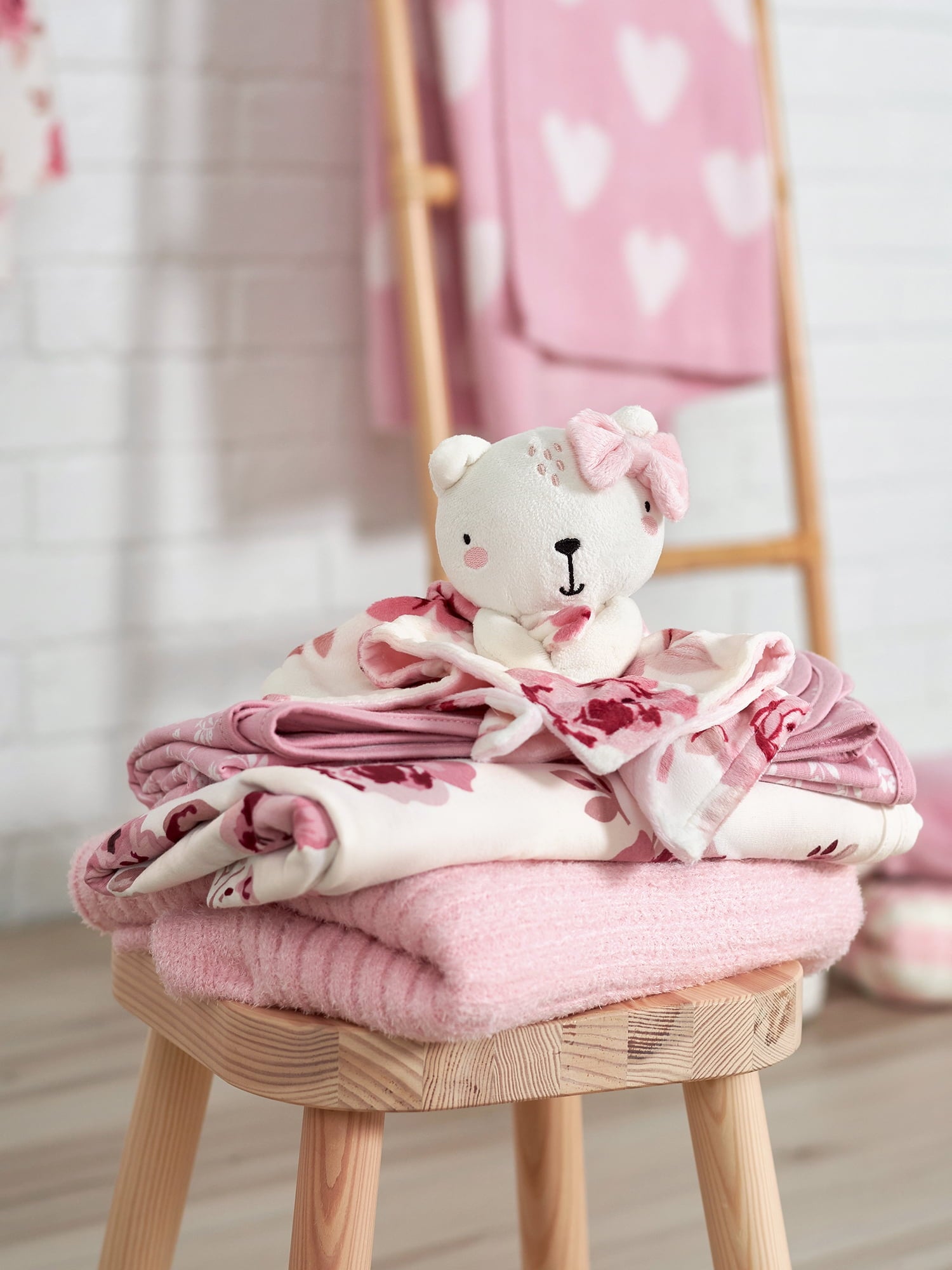 Modern Moments by Gerber Baby & Toddler Girl or Boy Plush Security Blanket, Pink Bear