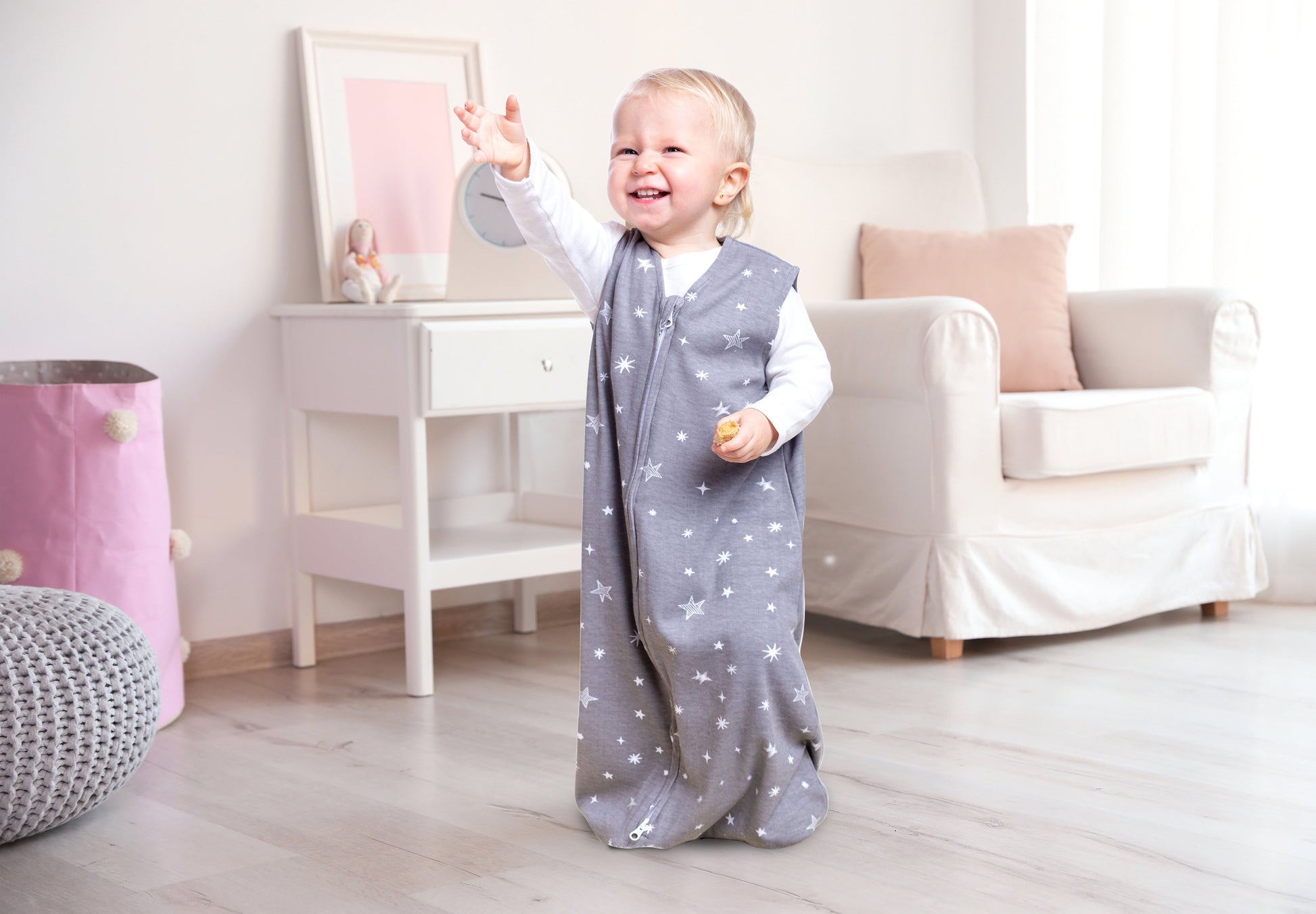 Baby Sleep Bag Sack - 6-12 Months - Supple Natural Softness & Breathability - Quiet 2 Way Zipper w/ Medium Size Protector for Wake-Free Changing Times - Unisex 2 Pack Wearable Blanket