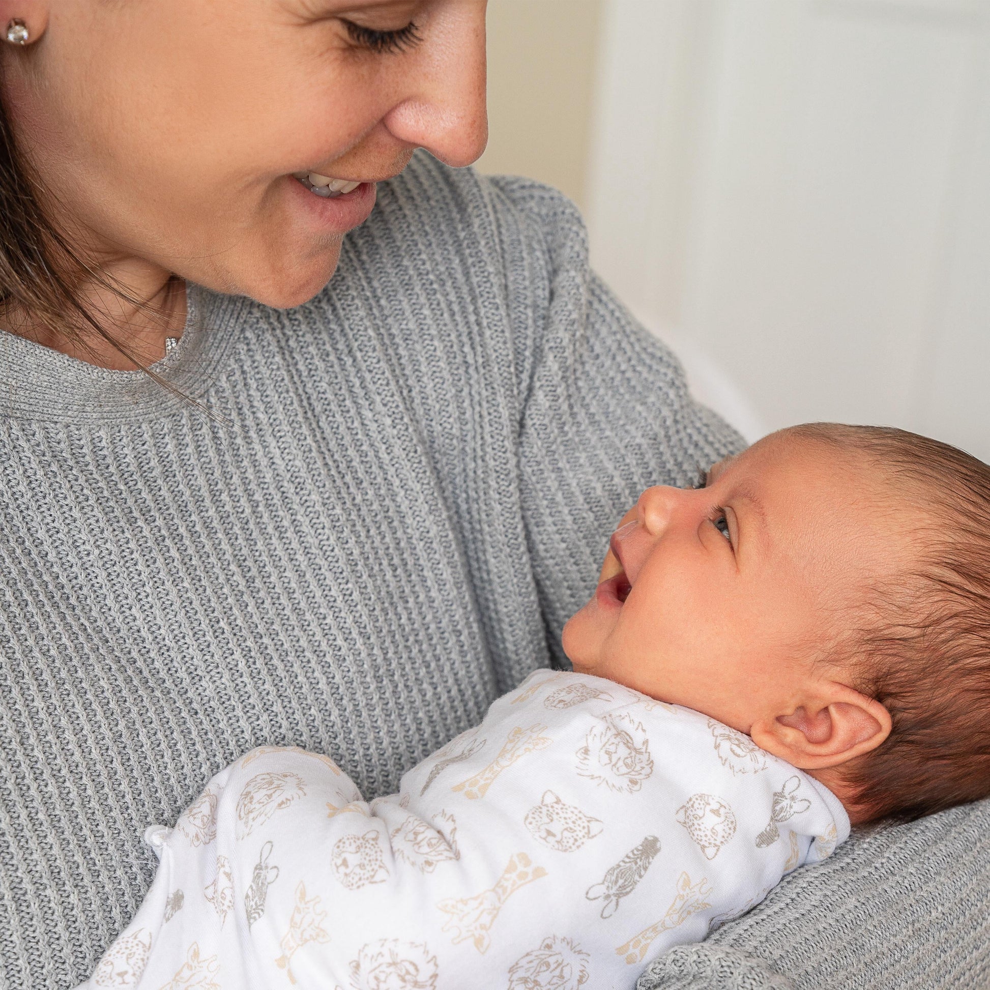 aden + anais™ Essentials No Zip Wrap Swaddles, On Safari, Grey, Unisex, Neworn, 0-3 Months, 3-Pack