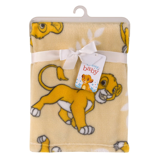Disney Lion King Tan, Beige and White Simba Baby Blanket
