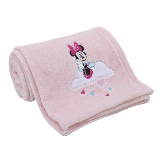 Disney Minnie Mouse Be Happy Polyester Baby Blanket, Crib, Pink