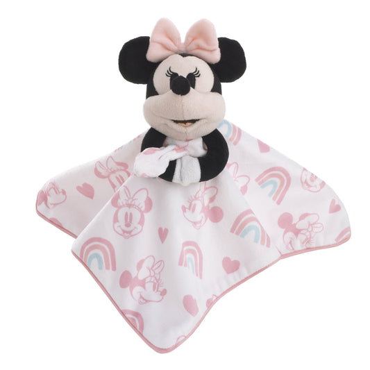 Disney Minnie Mouse White, Pink, and Aqua Lovey Security Blanket