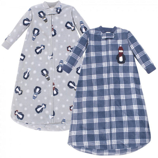 Hudson Baby Infant Boy Long-Sleeve Fleece Sleeping Bag, Forest Moose, 0-9 Months