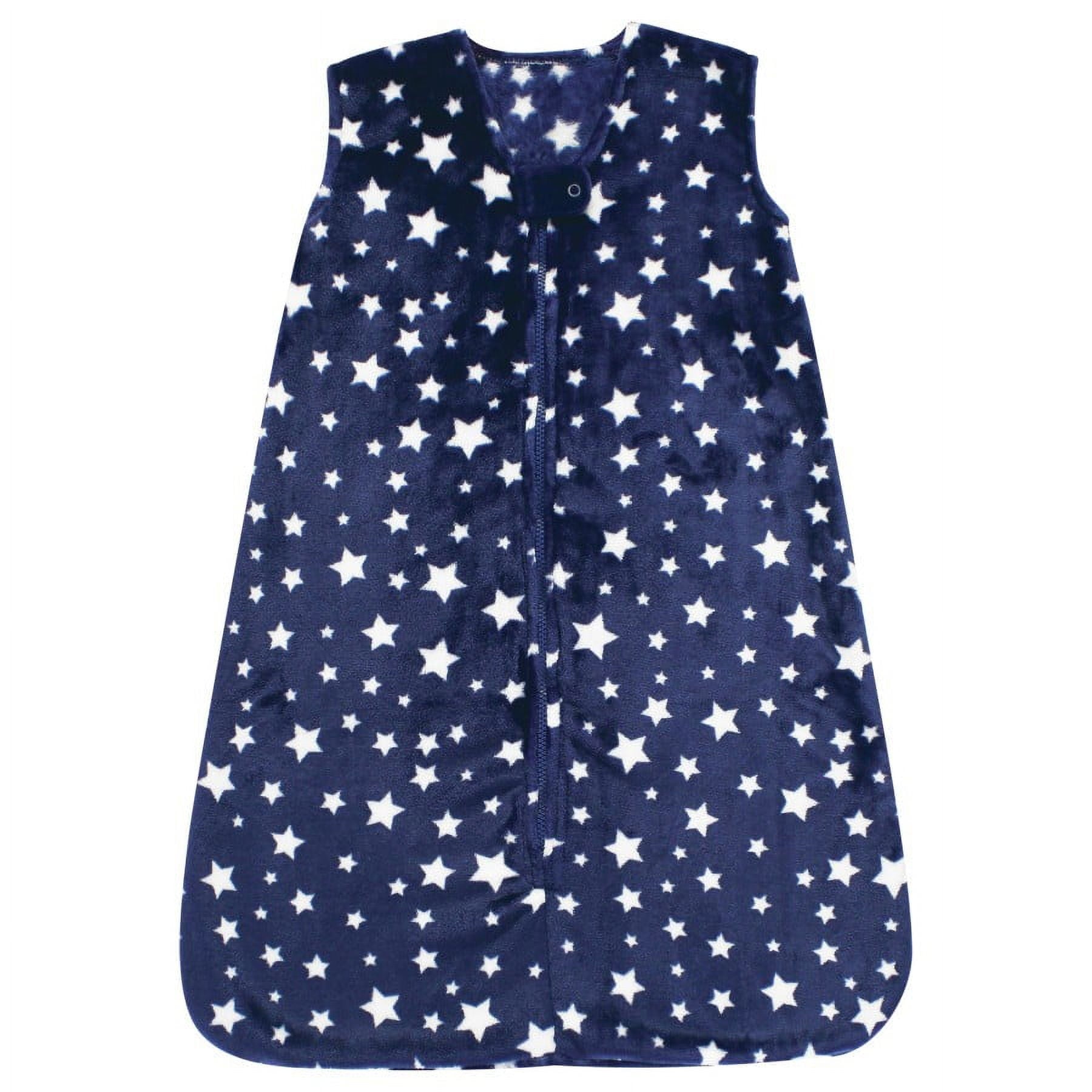 Hudson Baby Plush Sleeping Bag, Sack, Blanket, Navy Stars Sleeveless, 0-6 Months