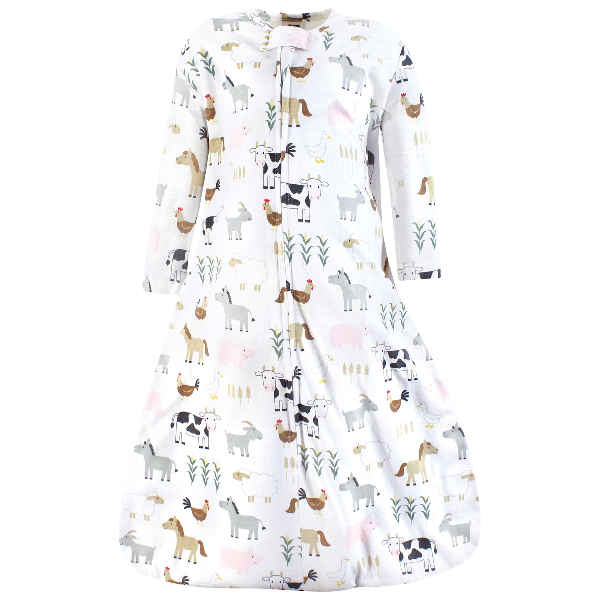 Hudson Baby Unisex Baby Long Sleeve Cotton Jersey Sleeping Bag, Cute Farm, 12-18 Months