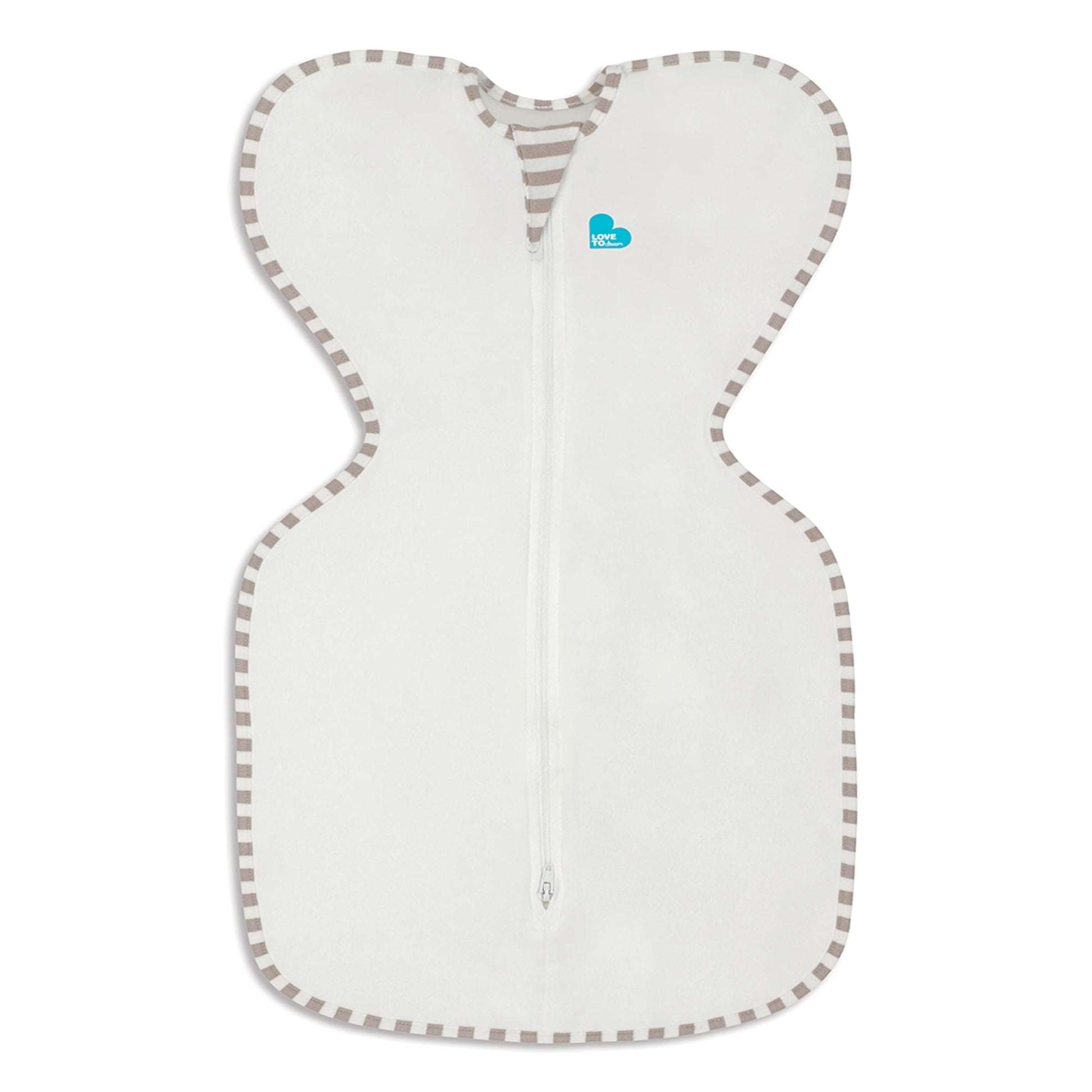 Love to Dream Swaddle Up Organic Cotton 1.0 TOG Baby Sleep Sack, Arms Up Design, Twin Zipper, Medium 13-19 lbs, Cream