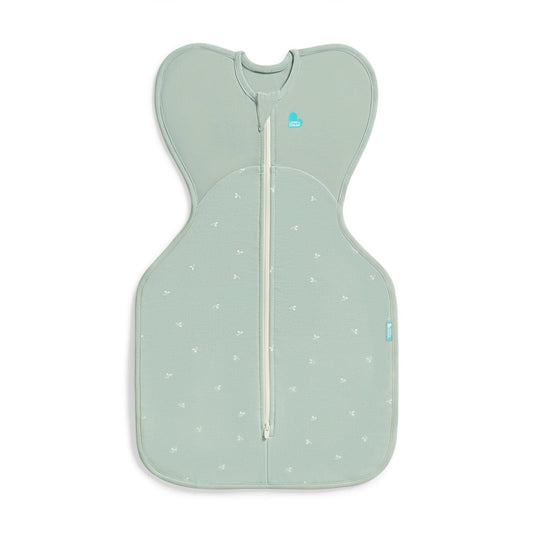Love to Dream Swaddle Up Fleece 1.5 TOG Baby Sleep Sack, Arms Up Design, Twin Zipper, Medium 13-19 lbs, Olive Twigs