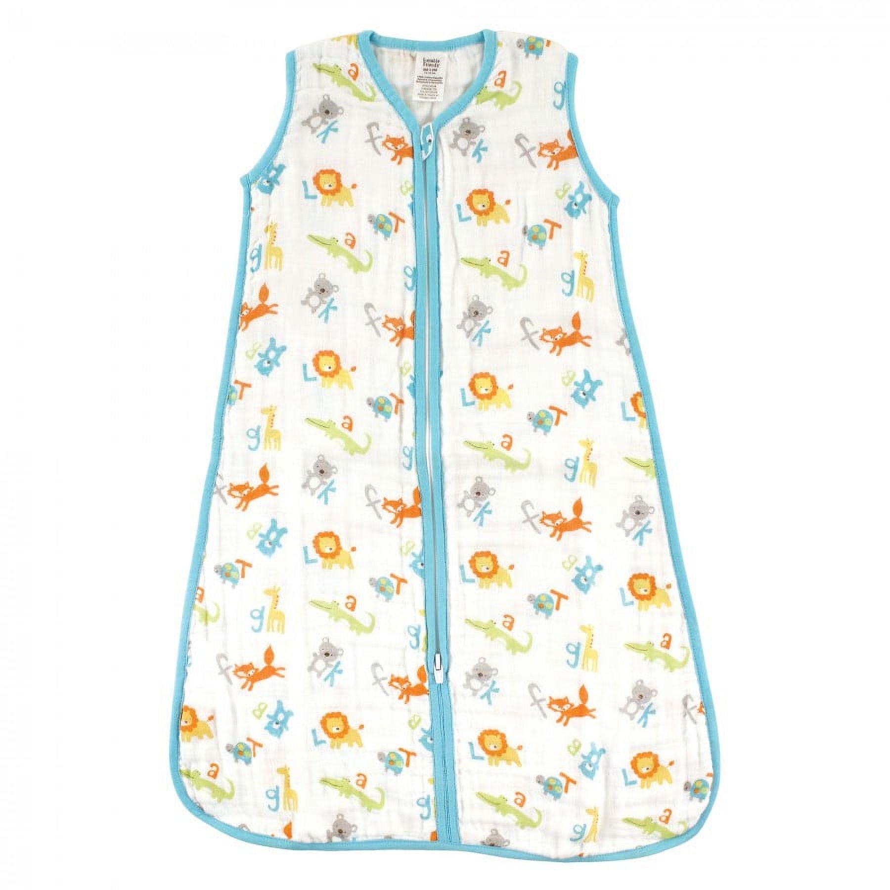 Luvable Friends Baby Sleeveless Muslin Cotton Sleeping Bag, Sack, Blanket, Abc Muslin, 0-6 Months