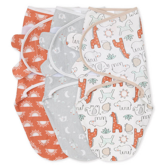 The Peanutshell Newborn Swaddles for Baby Boys and Girls, 3 Pack Set, Desert Safari