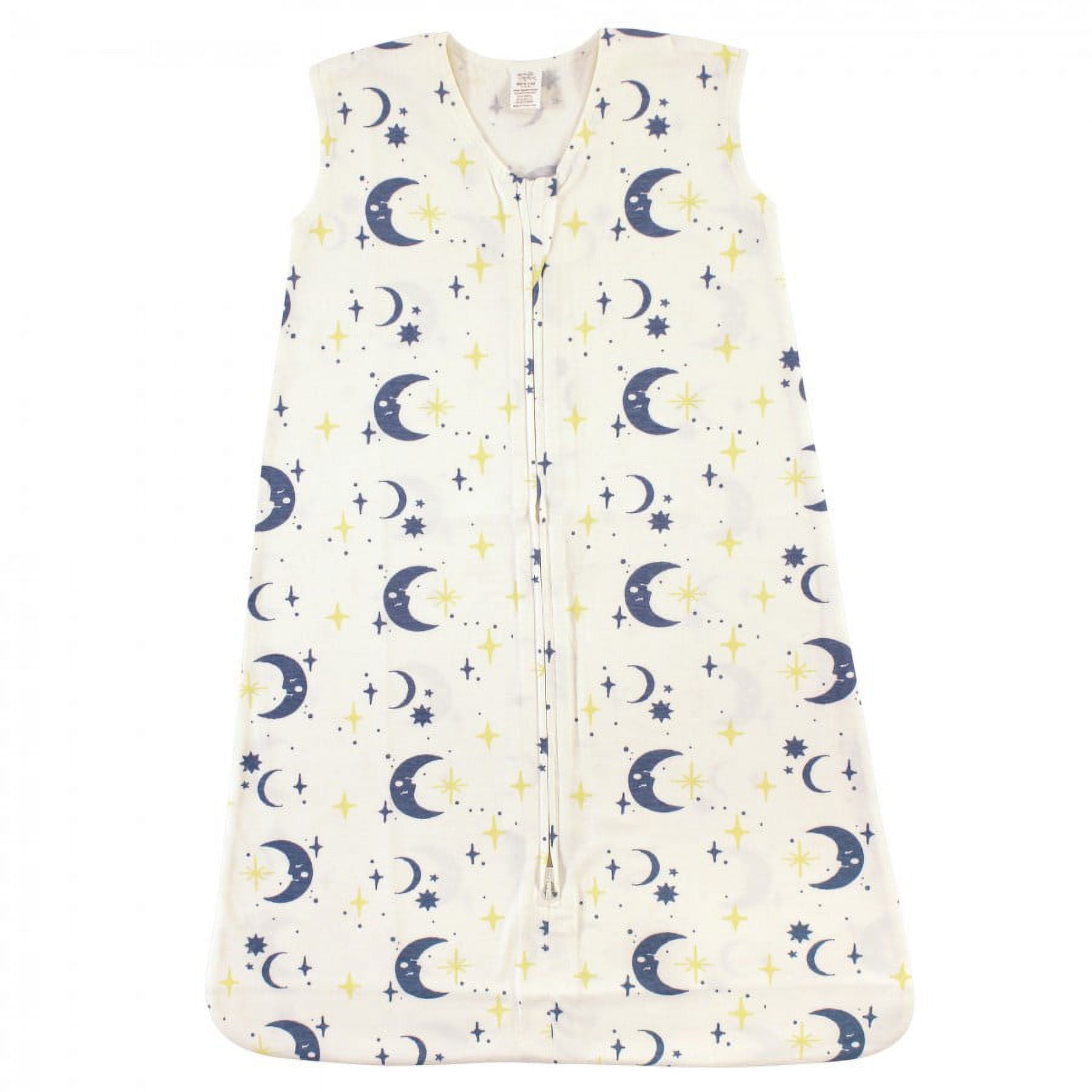 Touched by Nature Baby Boy Organic Cotton Sleeveless Wearable Sleeping Bag, Sack, Blanket, Man In The Moon, 0-6 Months