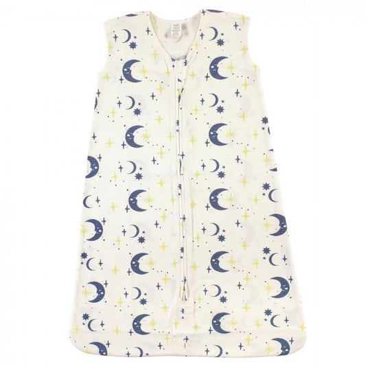 Touched by Nature Baby Boy Organic Cotton Sleeveless Wearable Sleeping Bag, Sack, Blanket, Man In The Moon, 0-6 Months