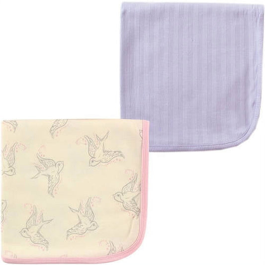 Touched by Nature Baby Girls' Organic Cotton Swaddle Blanket, 2-Pack, Choose Your Color