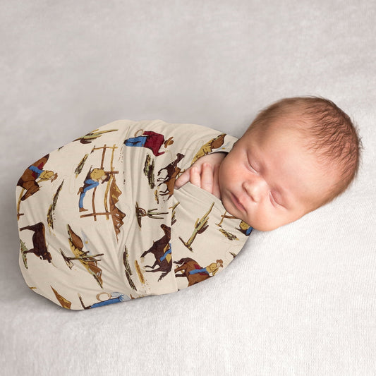 Sweet Jojo Designs Wild West Cowboy Multicolor Swaddle Blanket