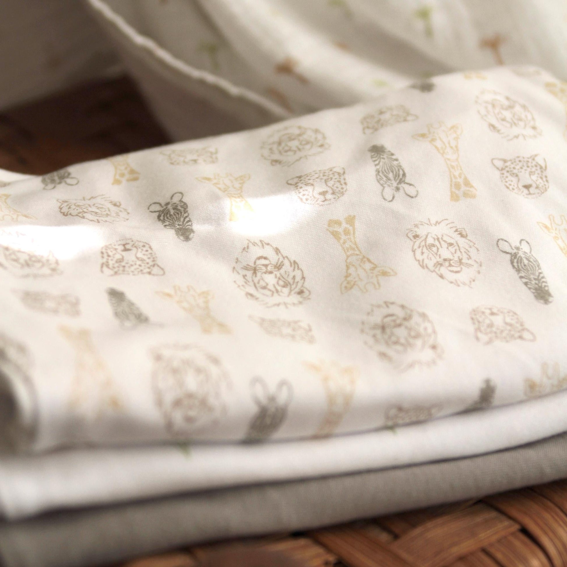 aden + anais™ Essentials No Zip Wrap Swaddles, On Safari, Grey, Unisex, Neworn, 0-3 Months, 3-Pack