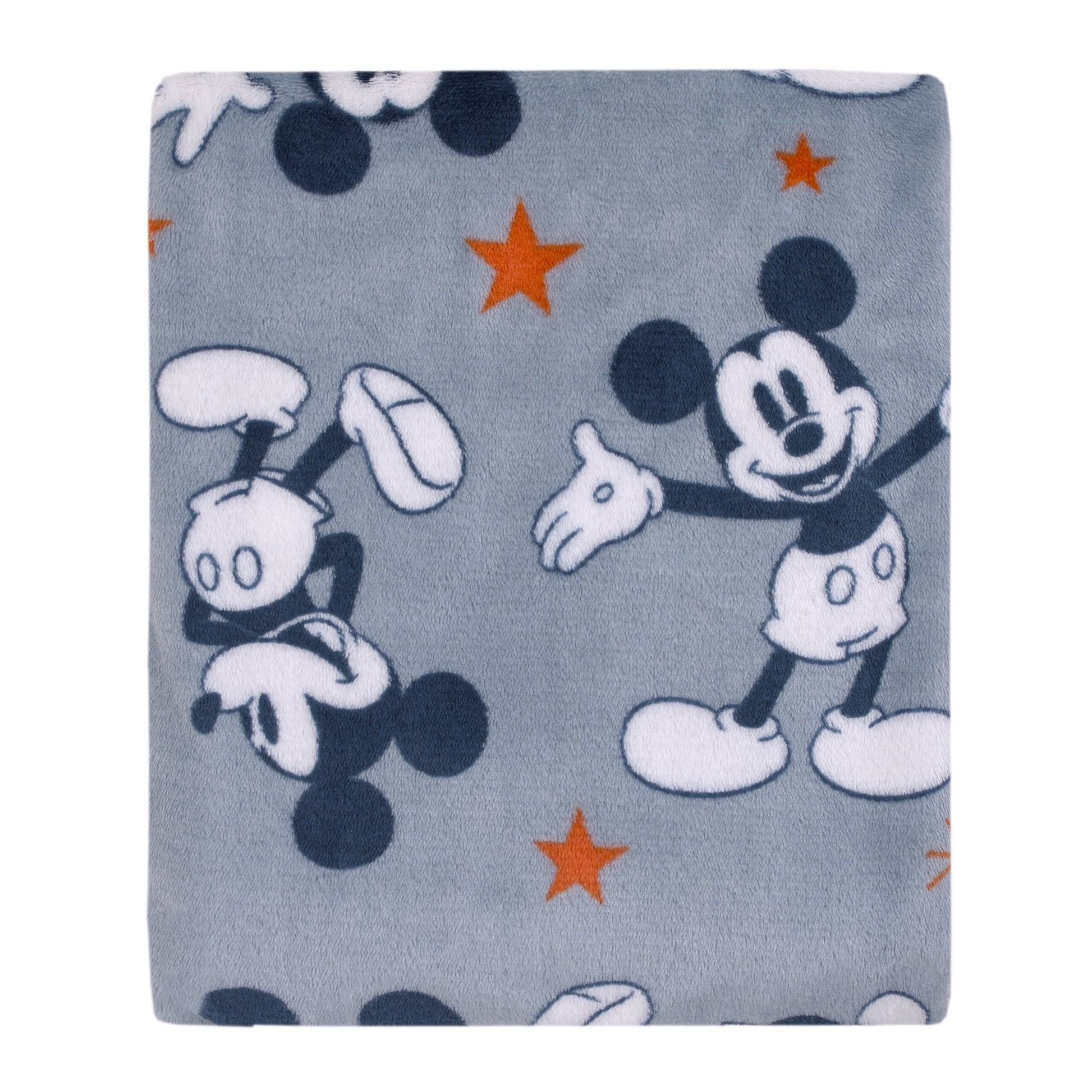 Disney Mickey Mouse Gray, Navy, Red and White Baby Blanket