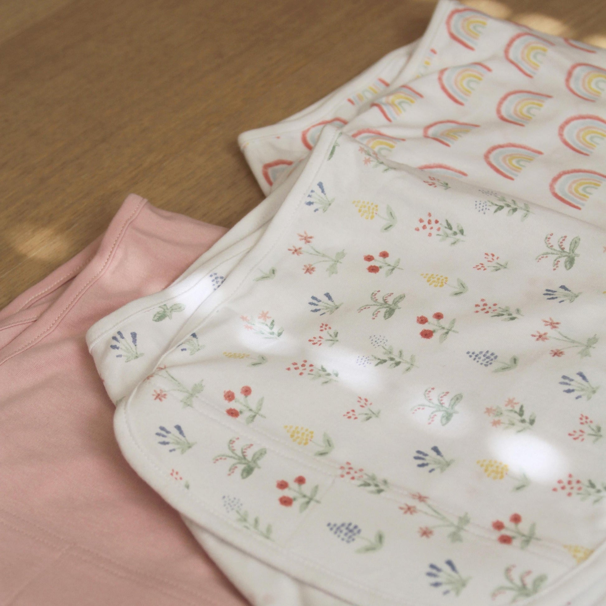 aden + anais™ Essentials No Zip Wrap Swaddles, Spring Flowers, Pink, Girls, Newborn, 0-3 Months, 3-Pack