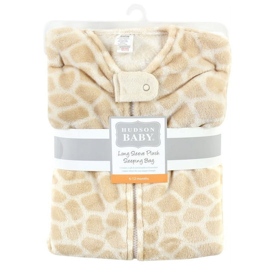 Hudson Baby Plush Long-Sleeve Sleeping Bag, Sack, Blanket, Giraffe, 12-18 Months