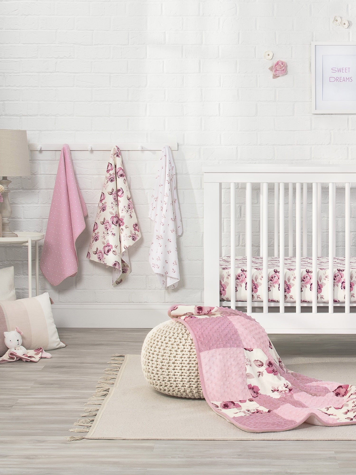 Modern Moments by Gerber Baby & Toddler Girl or Boy Plush Security Blanket, Pink Bear