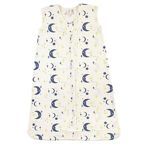 Touched by Nature Baby Boy Organic Cotton Sleeveless Wearable Sleeping Bag, Sack, Blanket, Man In The Moon, 0-6 Months