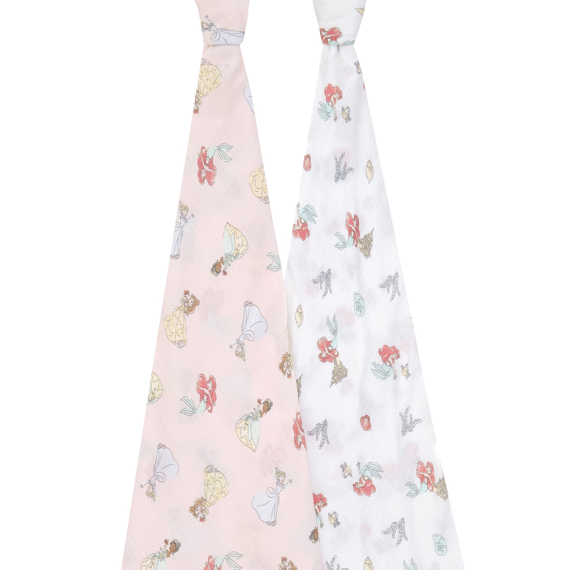 Aden + Anais Essentials Disney Princess 100% Muslin Cotton Swaddle Blanket, Female, 2 Pack