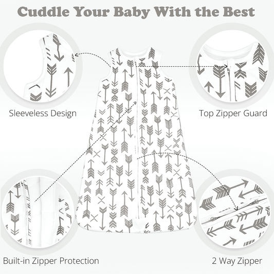 Baby Wearable Blanket 2.5 TOG, Cotton Sleep Sacks for 12-18 Months, 1 Pack Unisex Sleeping Bag Sack, Small Size, 2-Way Zipper Swaddle Transition Sleep Sack