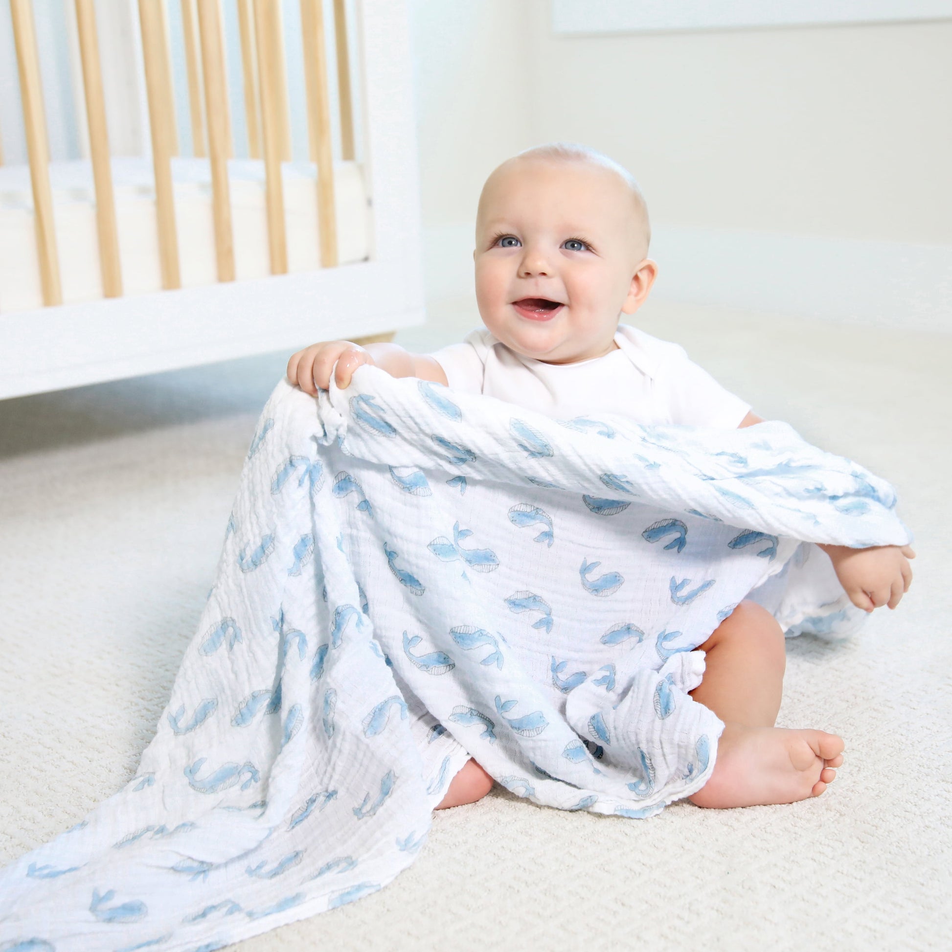 Aden + Anais Essentials 100% Muslin Cotton Swaddle Blanket, Unisex, 4 Pack, Natural History