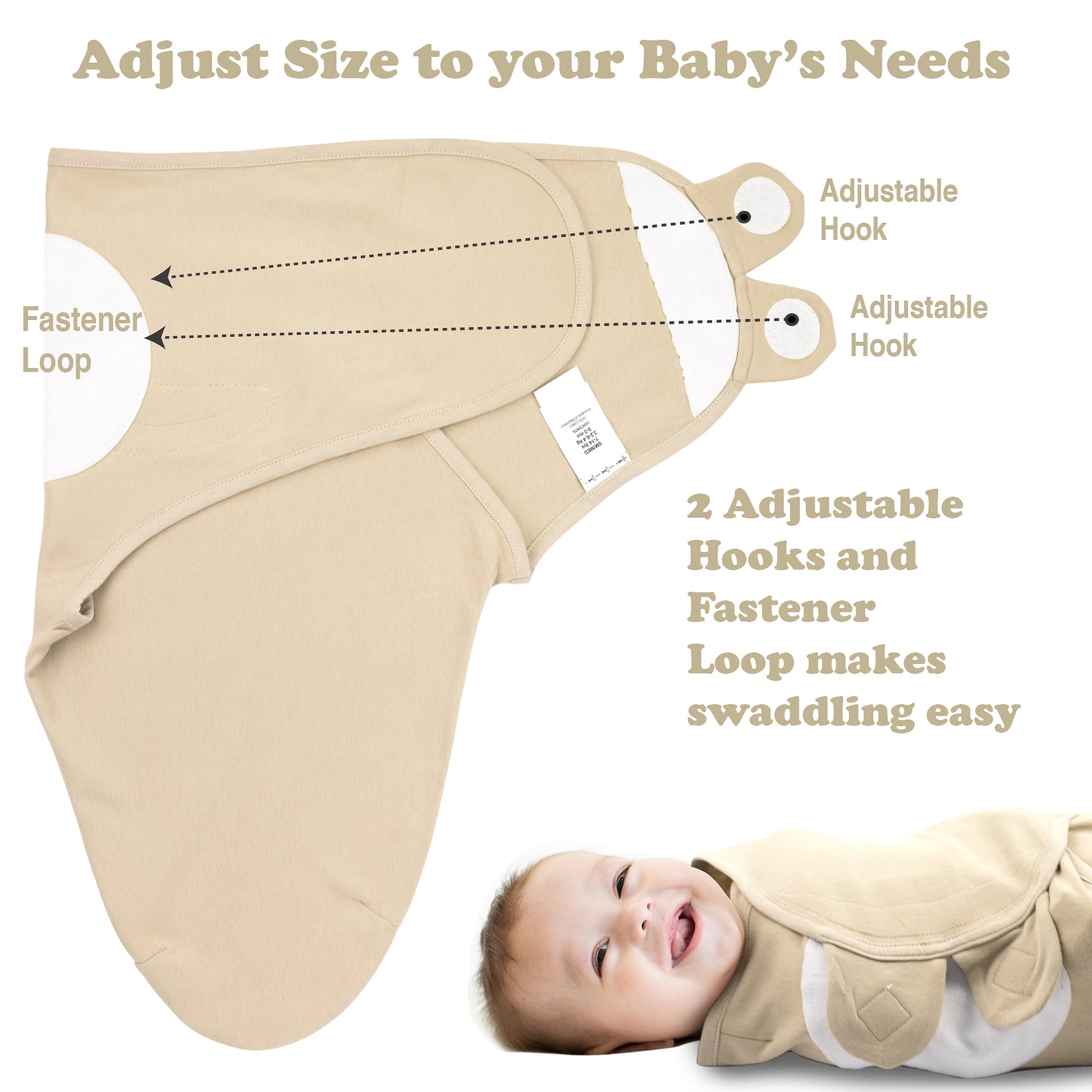 Bublo Baby Preemie Swaddles 4-7 lbs - 3-Pack Premature Babies Swaddle Sleep Sack - Organic Cotton - Premature Infant Sleeping Sack - Easy Adjustable Baby Swaddle Blanket Wrap